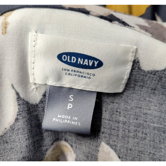 Old Navy Romper Shorts Womens Small Floral Long Sleeve Drawstring Waist Pockets - Picture 8 of 16